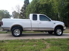 98 F150. Tint 10% rear 35% front. Leveling kit.