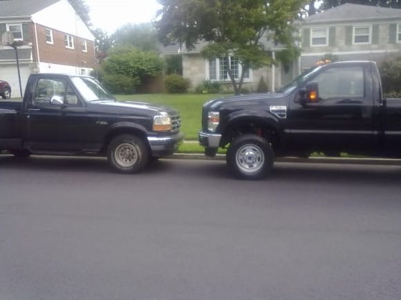 my 93 and my pop's 2010 f250 FX4. it's a sweet @$$ truck
