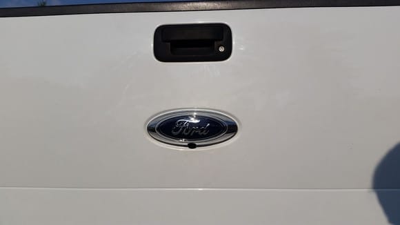Stock camera and emblem bought from eBay.  Was a unit for an F350 according to the installation guys.
