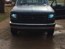 These are the headlights on My boy Blue. It has tinted lenses. Not enough light. I’d really like to keep the classic look.  Is it easier to go back to OEM or get clear lenses for these.  The truck is still in the shop (week 3), but I’m trying to think of a solution. I didn’t wire these in so I assume the factory harnesses are MIA. Suggestions?