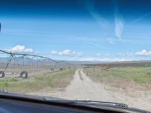 towing trailer down 'road' guided by GPS