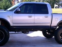 After body lift install.. Around 10-11" of lift.