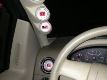 AutoMeter Ultra-Lite Digital Gauges. From the top. Boost/Vac, A/F, EGT, and Trans Temp.