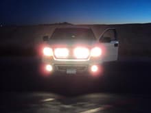 My truck with all my front lighting on.