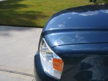 The 3M paint protection film is barely visible when looking at the hood of the truck.