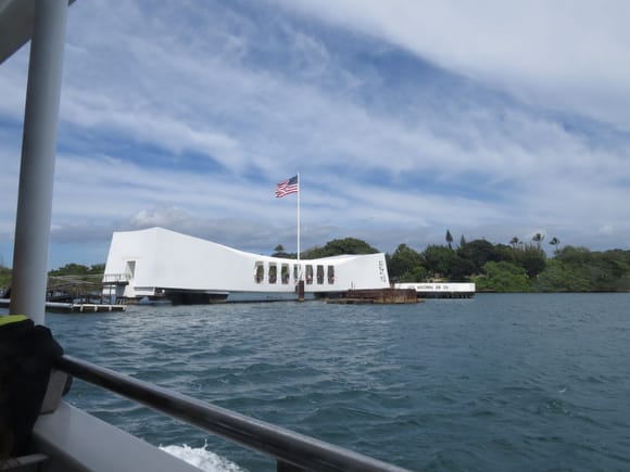 USS Arizona Memorial at Pearl Harbor.