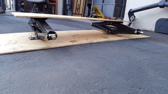 Built a quick and easy, scissor jack lift for my fuel tank.