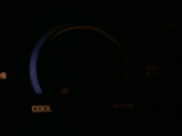 close up of A/C control after light change.