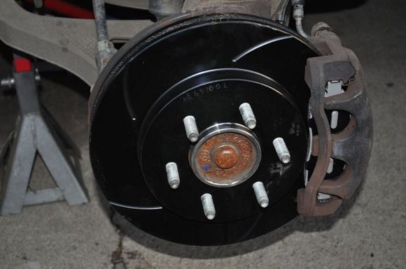 The front brakes are all on.  I ran out of daylight so I didn't get a chance to paint the calipers.