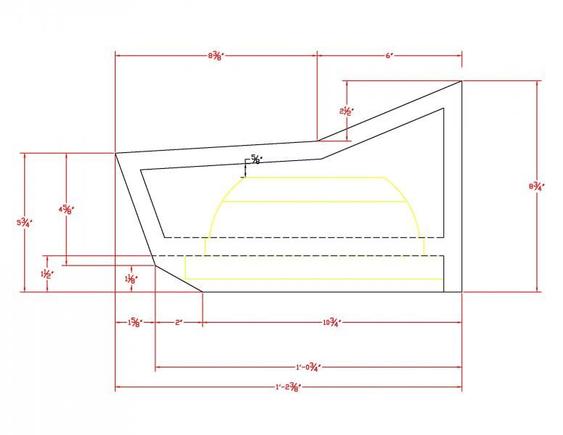 Speaker Box Design Model for .35 CF Box (Profile w/ Dimensions)

NOTE: NOT THE BOX I ENDED UP BUILDING