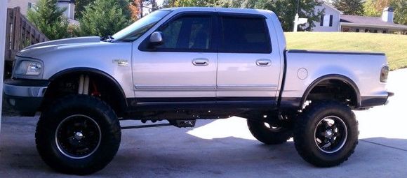 After body lift install.. Around 10-11" of lift.