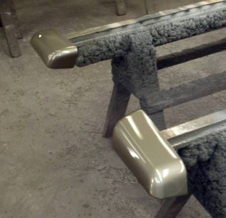 Freshly painted skull caps.