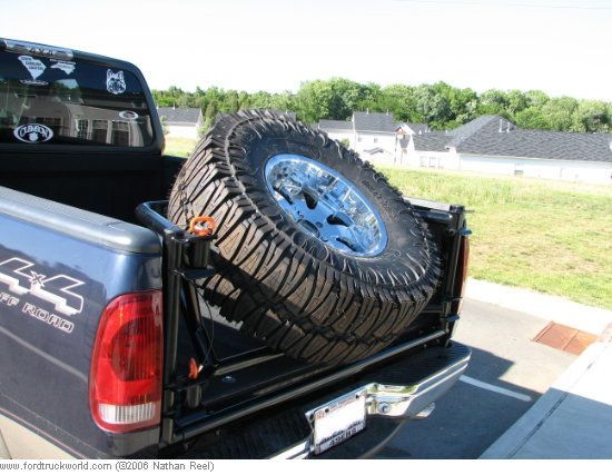 Spare Tire carrier. Yes, it is a Full Size 38" tire.
