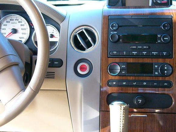 Ford GT 500 Start Engine button installed in useless coin holder.