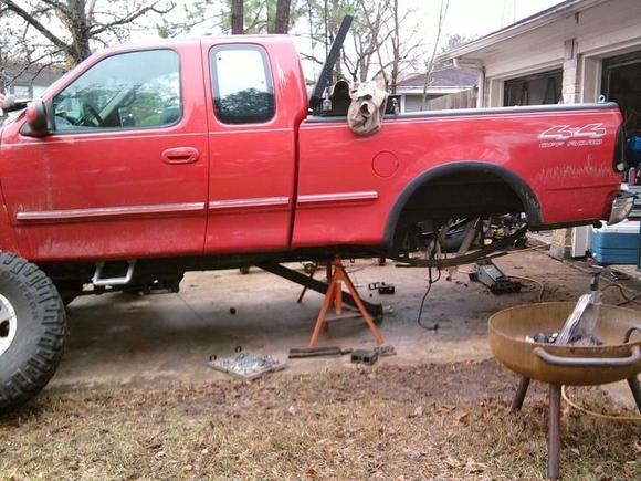 old axle out!