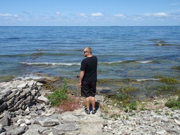 July 4th, 2009...my family and I rented a cabin in Door County, WI.  I'm pretty sure that's Green Bay in the background.