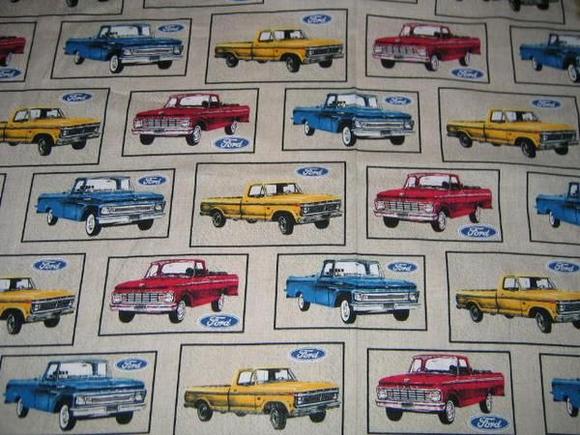 Detail of the table cloth material used for my son's baby shower.