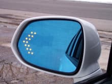 the only set of blue tinted replacement mirrors with LED signals