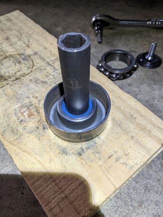 Starting to knock out old bearing