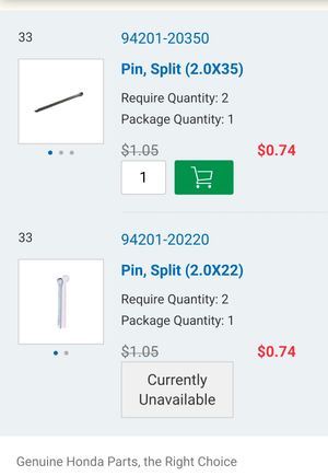 Catalogued parts. 