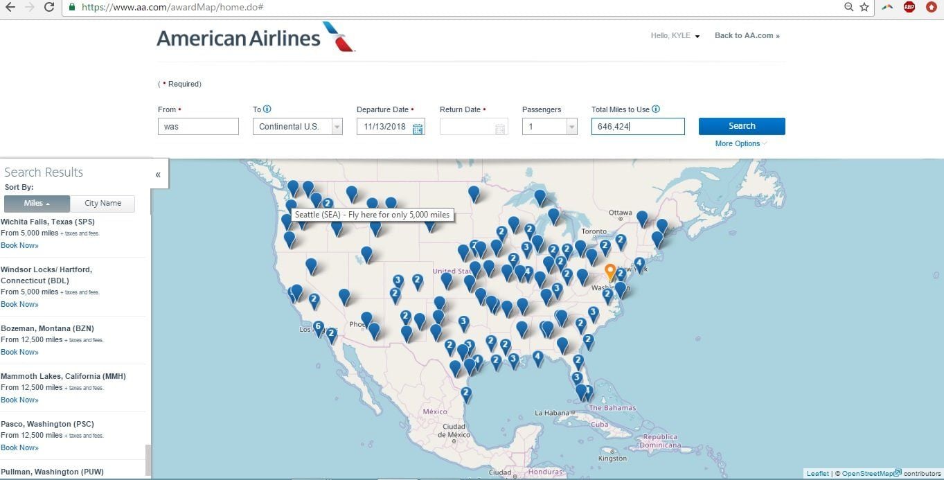 Bring Back The American Airlines Award Search Map To Www Aa Com