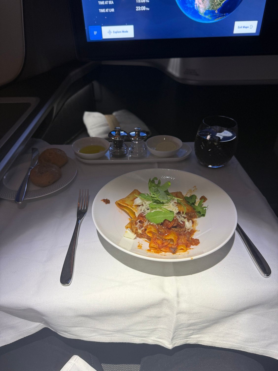 Pasta from the pre landing meal. 