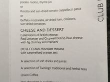 Today’s Band 4 rest of the day menu from BA646 to EFL. 

Firstly apologies for the lack of pictures of the actual food, it was so delicious we scoffed it all before thinking about the pictures. 

Anyway, both myself and Mr TL had the chicken. I was a bit on the fence about having it but the smell from the galley changed my mind. 

The courgette starter was rank IMO, but the potato risotto that came with the chicken was more like cheesy potato fondue and it was ace. 