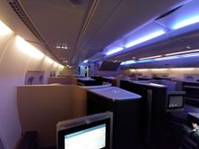 A380 First cabin overview from seat 4A