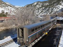 An eastbound California Zephyr at Glenwood Springs