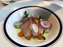 First course: Hamachi tuna with tapioca soy