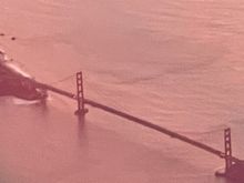 Sunset over the Golden Gate Bridge, 5-10 mins
after departure out of STS.  