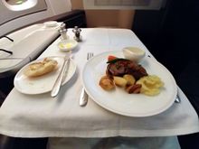 Lamb; looked better than it tasted, lots of fat