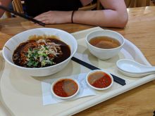 a bowl of noodles like this would be $5 from a stand in a mall food court