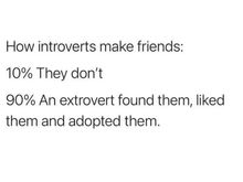 Maybe an extrovert will adopt you.