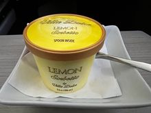 Lemon sorbet or fruit & cheese plate was served after the meal