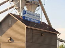 Sawdust silo as glimpsed from the Coast Starlight in 2015...