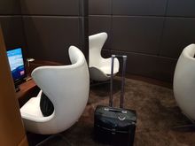 My spot at AUH T3 premium lounge.