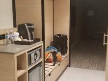 No closet, just a luggage cubby