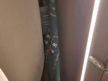 Two large branded umbrellas