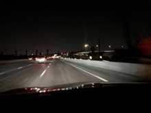 Up the dark and chiily Central Valley Highway through the never ending Highway 99 - 58 freeway contruction. 