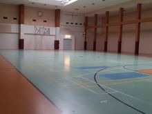 Basketball court at the top of the building when the airport was under US control