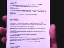 BKK-HEL business class menu.