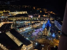 View of the main square and arcade at night from the Domtoren. Beautiful
