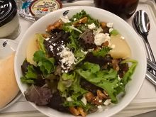 Pear & Blue Cheese Salad (partially eaten) - good, nice as a light snack or if crew allows two selections