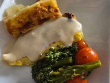 Chicken with Potato Gratin and Lemon Butter Sauce