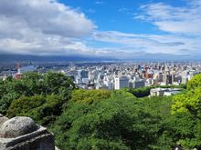 View from matsuyama castle grounds on a clear day