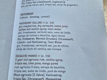 Each day has a different selection of cocktails. 