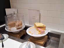 Cake section plus  a fruits of the forest smoothie  available