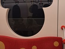 Windows and handrails on the Disney resort liner ( some trains were decorated for christmas- photos tomorrow)
