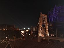The christmas tree and tower of terror at night( from the SS columbia bow)